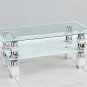 Glass Coffee Table White Lower Shelf Storage UK Only