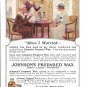 1920 Johnson's Prepared Wax Maid & Ladies Having Tea Ad