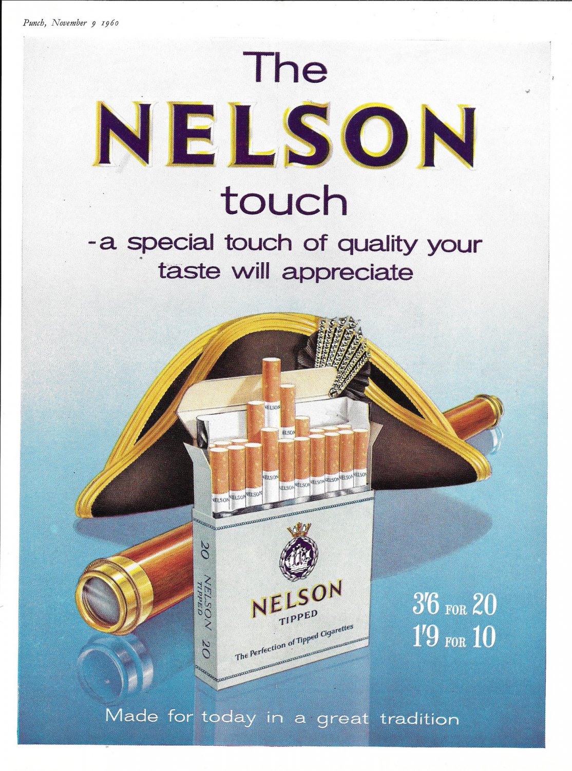 1960 Nelson Tipped Cigarettes Your Taste Will Appreciate Ad