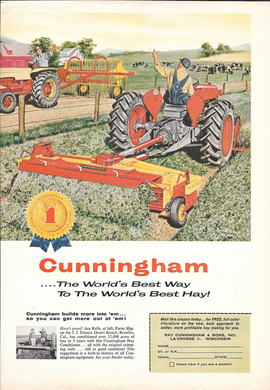 1960 Cunningham Hay Conditioners Ad Farm Scene