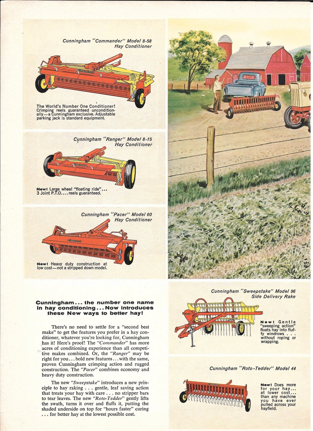 1960 Cunningham Hay Conditioners Ad Farm Scene