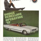 1967 Dodge Coronet Car Ad