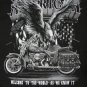 NWT American Bald Eagle Motorcycle Men Shirt size L chopper