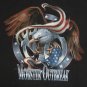 NWT Bald Eagle American Mobster with flag Men T-Shirt size L biker chopper