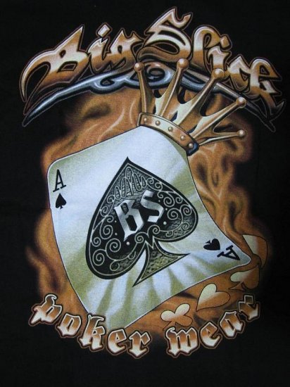 NWT Ave Spade Poker Big Slick Men T-Shirt size L biker chopper