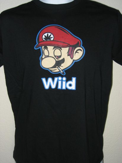 Mario Brothers Wiid / Nintendo Wii Spoof Men T-Shirt size L Large