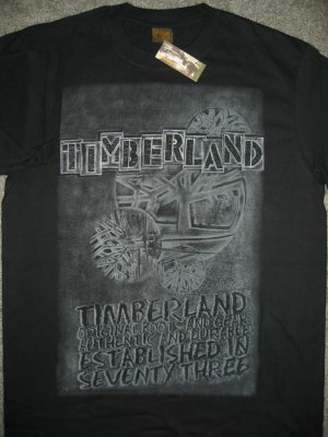 New Timberland Men T-Shirt Black Size Large L Timbs FREE SHIPPING!