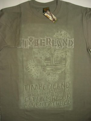 New Timberland Men T-Shirt Green Size Large L Timbs FREE SHIPPING!