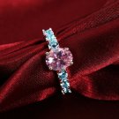 Beautiful Zircon CRYSTAL Ring Sizes 7 or 8 Silver Plated