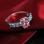 Beautiful Zircon CRYSTAL Ring Sizes 7 or 8 Silver Plated