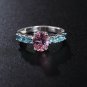 Beautiful Zircon CRYSTAL Ring Sizes 7 or 8 Silver Plated