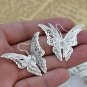 Elegant Silver Plated Crystal Butterfly Hook Earrings
