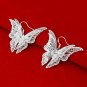 Elegant Silver Plated Crystal Butterfly Hook Earrings