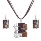 Jewelry Set Necklace Pendant & Earrings and Enamel Turkish Boho