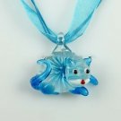 Cat Murano Glass Necklaces Pendants Flowers Inside Lampwork