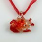 Cat Murano Glass Necklaces Pendants Flowers Inside Lampwork