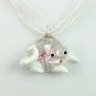 Cat Murano Glass Necklaces Pendants Flowers Inside Lampwork
