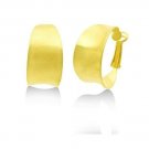 Gold Graduated Flat Matte Gold Hoop Earrings Premium 24K Heavy Plated