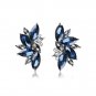 Hot Multi-Color Glass Crystal Ancient Silver Long Ear Stud Hoop tassels earrings
