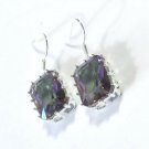 Mystic Fire Rainbow tTopaz 925 Sterling Silver Drop Dangle Earrings Bead Accent