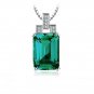 6ct Created Green Nano Russian Emerald Pendant 925 Sterling Silver