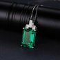 6ct Created Green Nano Russian Emerald Pendant 925 Sterling Silver