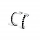 Sterling Silver Curved Ear Studs with Crystal