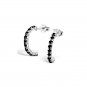 Sterling Silver Curved Ear Studs with Crystal