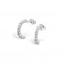 Sterling Silver Curved Ear Studs with Crystal