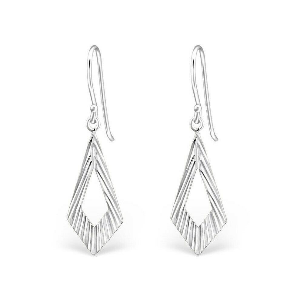 925 Sterling Silver Diamond Cut Earrings