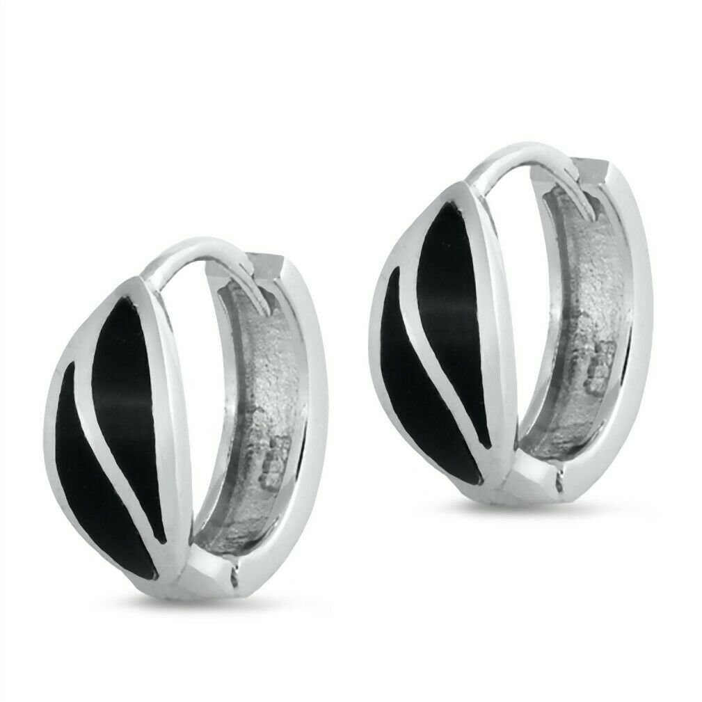 Sterling Silver Intricate Huggie Earrings