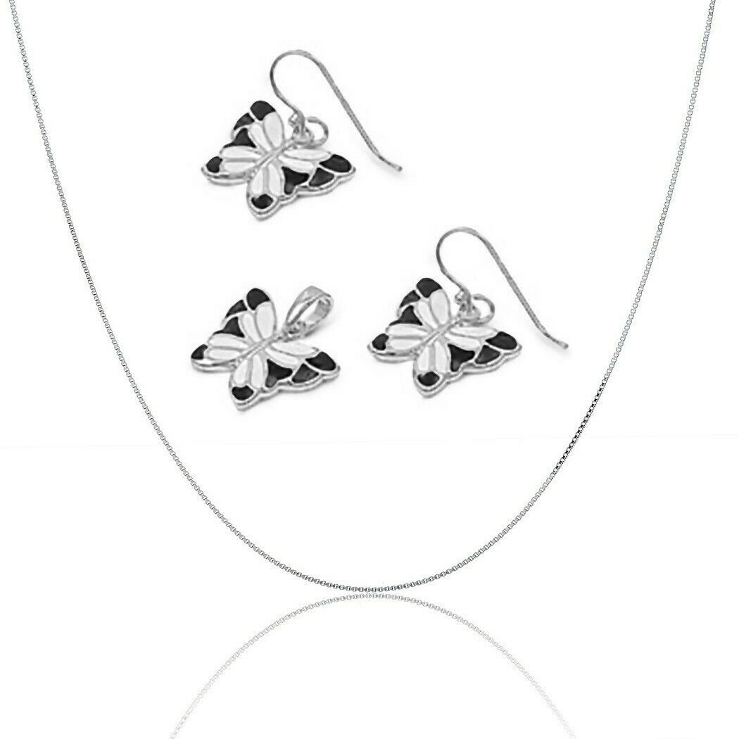 Butterfly Set with Marcasite & Sterling Silver