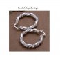 Beautiful Silver Plated Twisted Hallow Vintage Hoop Earrings
