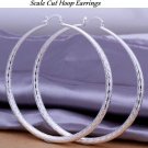 Beautiful Large Hoop Earrings Silver Plated