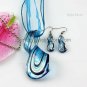 Streamer Foil Venetian Murano Glass Pendants & Earrings Jewelry