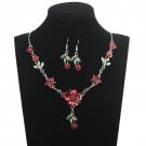  Beautiful Rhinestone Hook Earrings Necklace Jewelry Set 