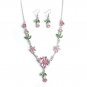 Â Beautiful Rhinestone Hook Earrings Necklace Jewelry SetÂ