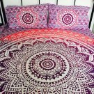 New Indian Purple Ombre Mandala Hippie Bohemian Double 2 Pillow Cover Wall Hanging