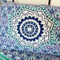 New Indian Turquoise Ombre Mandala Hippie Bohemian Double 2 Pillow Cover Wall Hanging