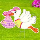 Baby Shower Stork Yard Sign, Outdoor Party Decoration, Welcome Baby Announcement