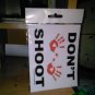 (HANDS UP) DON'T SHOOT, Clear Vinyl Decal, 5.5" x 4.25", Red & Blk