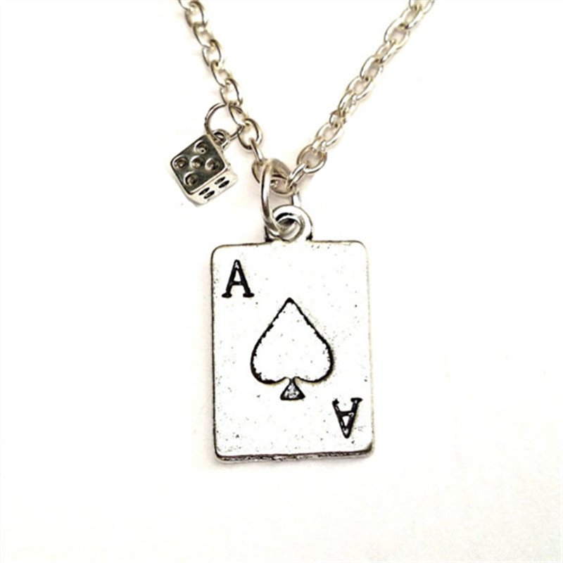 Poker necklace Poker Charm pendant Poker Jewelry Casino Las Vegas