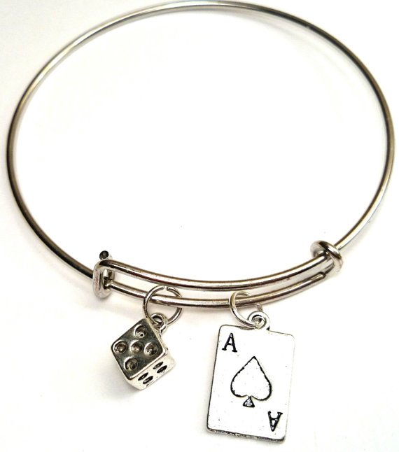 Poker bracelet Poker Charm bangles Poker Jewelry Casino Las Vegas