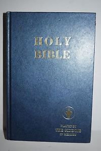 Holy Bible Placed by the Gideons 1985 Blue Hardcover