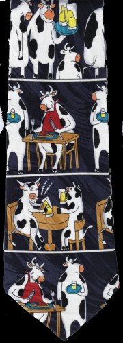 Ox Cow Dinner Drink Cartoon Fancy Novelty Neck Tie