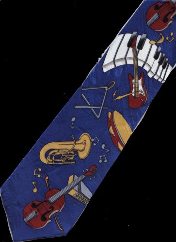 Keyboard Guitar Violin Trombone Musical Fancy Novelty Neck Tie