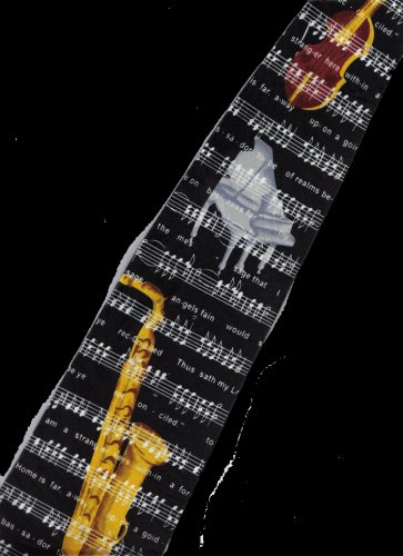 Saxophone Piano Violin Musical Instrument Fancy Novelty Neck Tie