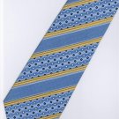 201211 Blue Yellow White Stripe Neck Tie
