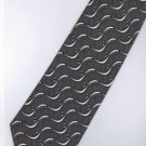 201230 Black White Grey Stripe Neck Tie