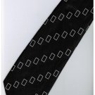 EB10 Black White Box Stripe Neck Tie